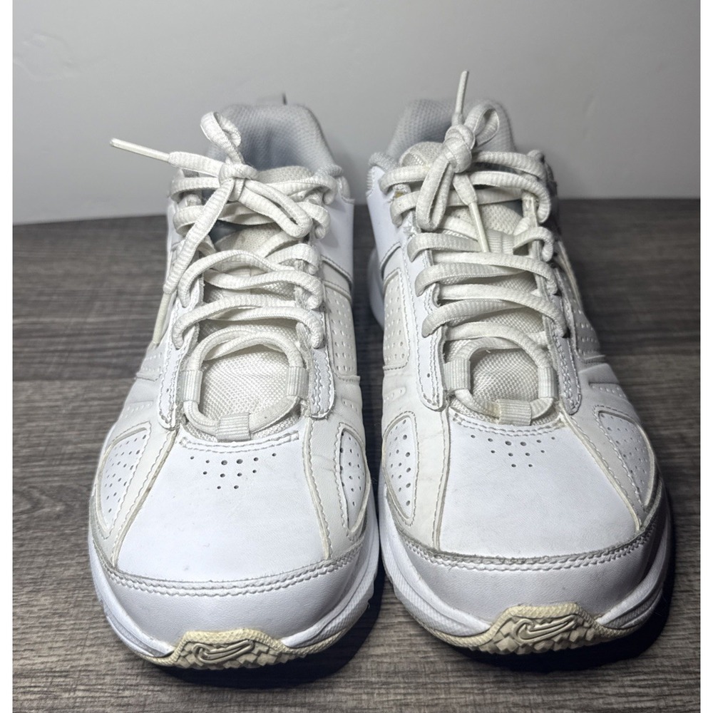 Nike T-Lite XI Womens 6.5 White Silver Leather Training Shoes 616696-101 - Picture 4 of 7